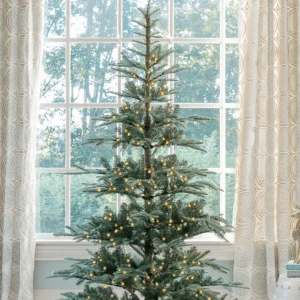 7' king noble fir artificial christmas tree with 500 warm white led lights
